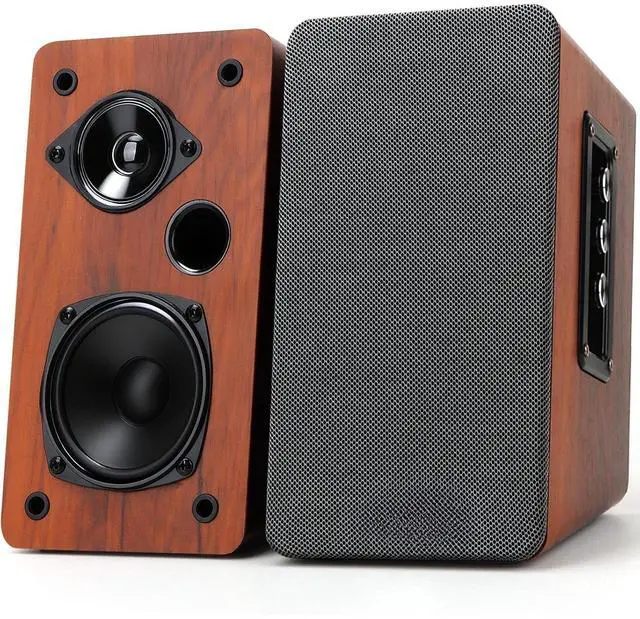 Main image of 50W Wooden Bookshelf Speakers, Passive 2.0 Computer Speakers,PC Speaker Bluetooth/RCA/AUX3.5mm/USB Inputs TV Speakers for TV/PC/Laptop/Turntable, Strong Bass TV/Turntable Speaker