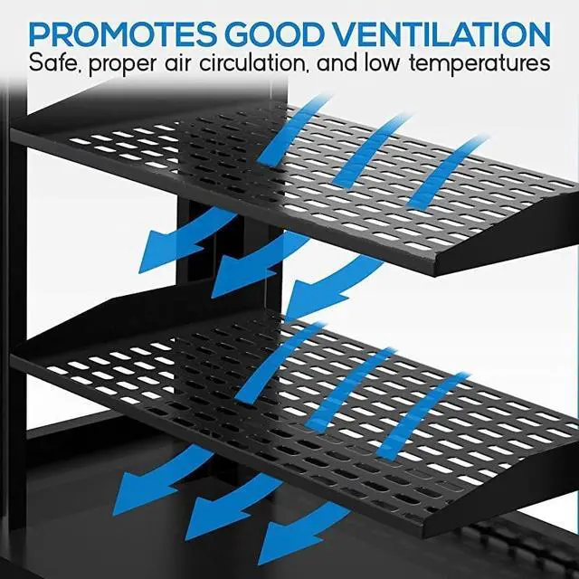 Alt view image 6 of 7 - FOR-2Pc 1U Server Rack Shelf Vented Shelves for Good Air Circulation Cantilever Mount Wall Mount Rack Universal Device Cabinet Shelf Computer Case Mounting Tray Black PLRSTN14UX2