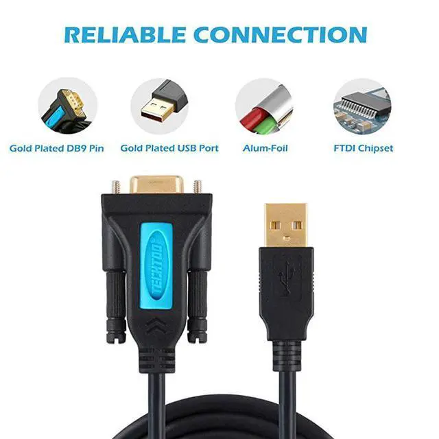 Alt view image 5 of 7 - for4 Port Professional FTDI CHIP USB to Serial RS232 DB9 Adapter Converter Serial Cable 9Pin Male to Male with Thumbscrews