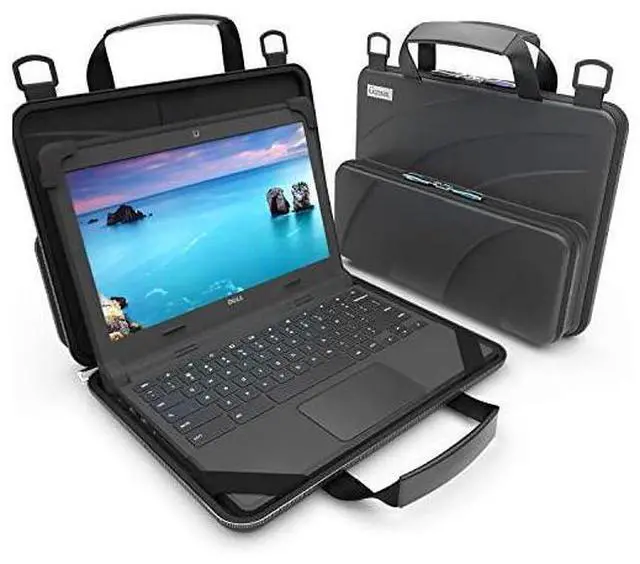 Main image of for11116 inch Workin Chromebook Laptop Case with Pouch and Shoulder Strap Black PU