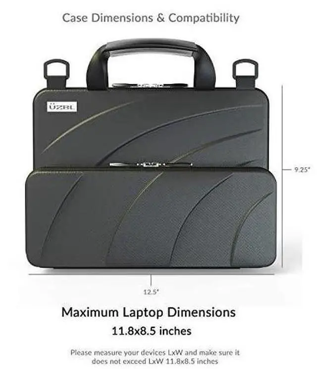 Alt view image 7 of 7 - for11116 inch Workin Chromebook Laptop Case with Pouch and Shoulder Strap Black PU