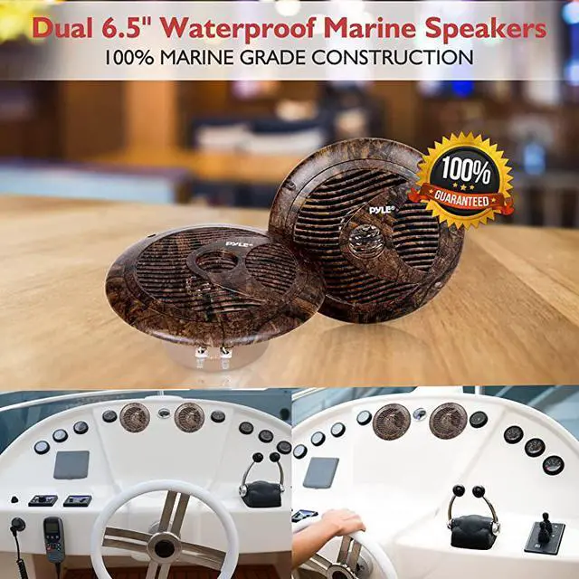 Alt view image 5 of 7 - for65 Inch Marine Speakers IP44 Waterproof and Weather Resistant Outdoor Audio Dual Stereo Sound System with 150 Watt Power Low Profile Design and Camouflage Hunting Style 1 Pair PLMR60DK