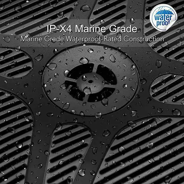 Alt view image 3 of 7 - for65 Inch Bluetooth Marine Speakers 2Way IPX4 Waterproof and Weather Resistant Outdoor Audio Dual Stereo Sound System with 600 Watt Power and Low Profile Design 1 Pair PLMRBT65B Black