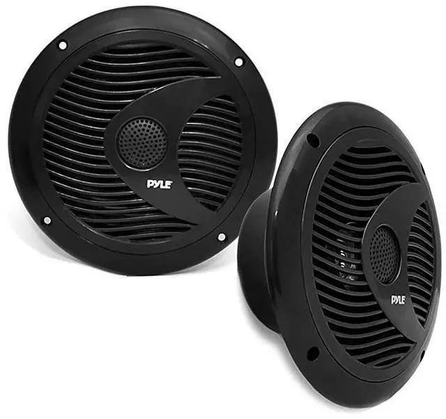 Alt view image 3 of 7 - FOR-65 Dual Marine Speakers IP44 Waterproof and Weather Resistant Outdoor Audio Stereo Sound System with Builtin Led Lights 150 Watt Power and Polyprone Cone 1 Pair PLMR6LEB Black