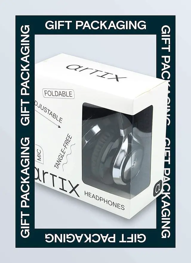Alt view image 7 of 7 - FOR-Artix CL750 Foldable Noise Isolating On Ear Headphones Wired with Microphone and Volume Control Stereo Head Phones Corded with Adjustable Headband for Computer Laptop and Cell Phone (Black)