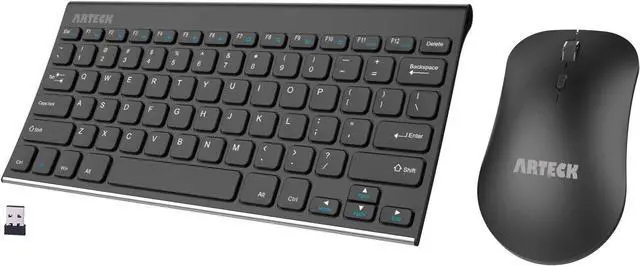 Main image of FOR Arteck 2.4G Wireless Keyboard and Mouse Combo Ultra Compact Slim Stainless Full Size Keyboard and Ergonomic Mouse for Computer/Desktop/PC/Laptop and Windows 10/8/7 Build in Rechargeable Battery