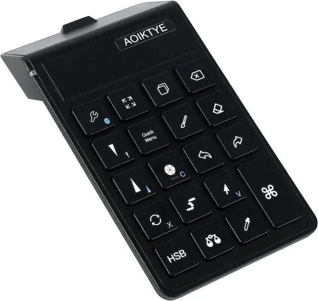 Main image of forAoiktye 2 Wireless Keyboard for Procreate Bluetooth Shortcut Drawing Keyboard for iPad Graphics Tablet. USB Charging and Long Standby Time Procreate Keyboard-5.8 x 3.8 inches (Upgraded Black)