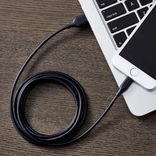 Alt view image 4 of 5 - Amazon Basics Lightning to USB Cable - MFi Certified Apple iPhone Charger Black 6-Foot (2-Pack) (Durability Rated 4000 Bends)