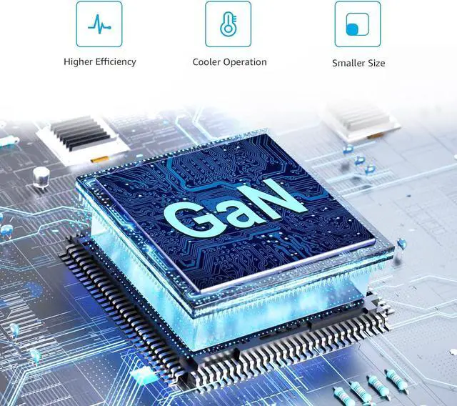 Alt view image 5 of 7 - FOR Amazon Basics 100W Four-Port GaN Wall Charger with 2 USB-C Ports (65W + 18W) and 2 USB-A Ports (17W) - Black (non-PPS)