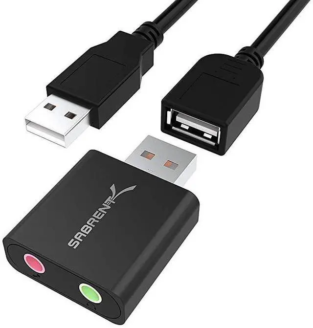 Main image of FOR Aluminum USB External Stereo Sound Adapter for Windows and Mac Plug and Play No Drivers Needed Black AUEMCB