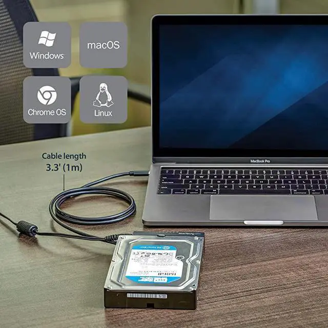 Alt view image 3 of 7 - for com USB C to SATA Adapter Cable for 25 35 SATA Drives 10Gbps USB 31 SATA to USB Adapter External Hard Drive Cable USB31C2SAT3