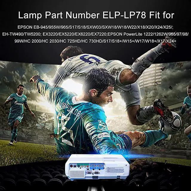 Alt view image 4 of 5 - for EPSON ELPLP78 V13H010L78 EHTW490 EBX18EBX24 EHTW5100 EHTW5200 EHTW570 powerlite 965 Projector Replacemet Lamp by Without Filter