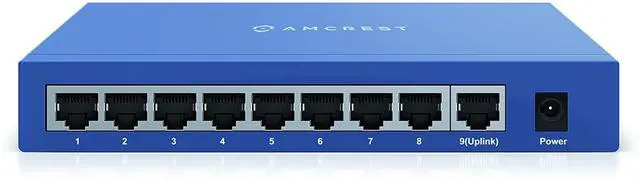 Alt view image 2 of 4 - FOR-Amcrest 9-Port POE+ Power Over Ethernet POE Switch with Metal Housing 8-Ports POE+ 802.3at 96w (AMPS9E8P-AT-96)