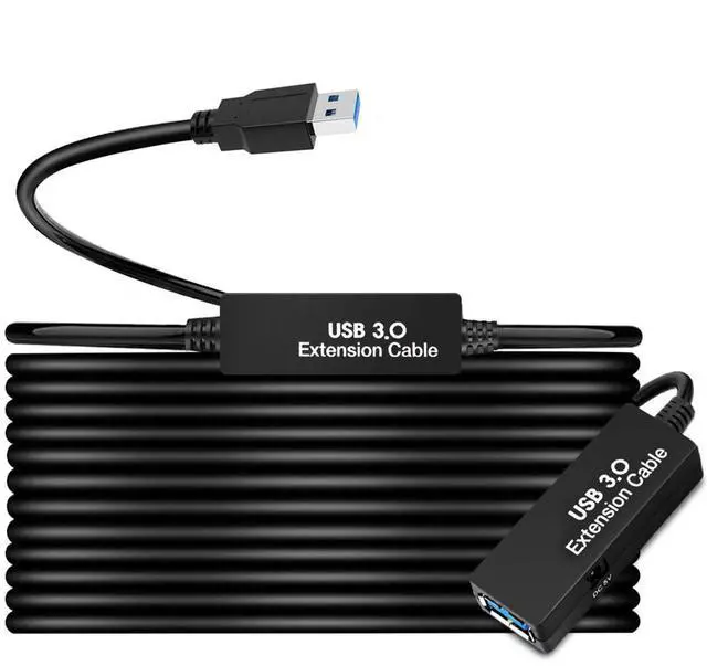 Main image of Cable 50 Feet(15 Meter) Active USB 3.0 Extension A-Male to A-Female USB 3.0 Extender with AC Power Adapter Compatible Oculus Rift Xbox PS4 and More Black (Black-50Feet)