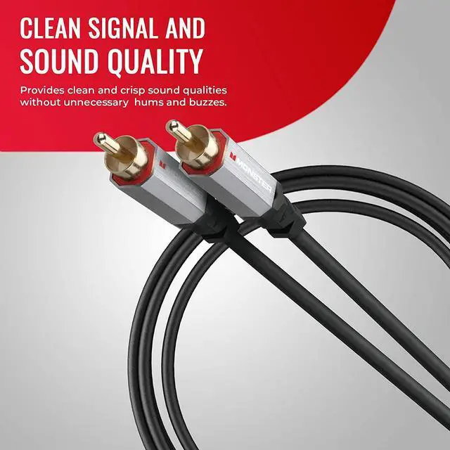 Alt view image 3 of 7 - for Essentials Subwoofer Cable - Optimized RCA Cable for Reduced Sound Interference and Enhanced Sound Quality - 13 Feet Coaxial Audio Cable