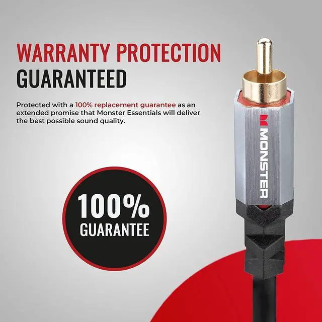 Alt view image 6 of 7 - for Essentials Subwoofer Cable - Optimized RCA Cable for Reduced Sound Interference and Enhanced Sound Quality - 13 Feet Coaxial Audio Cable