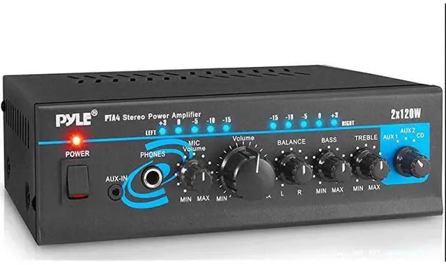 Main image of FOR-Home Audio Power Amplifier System 2X120W Mini Dual Channel Mixer Sound Stereo Receiver Box w RCA AUX Mic Input For Amplified Speakers PA CD Player Theater Studio Use  PTA4