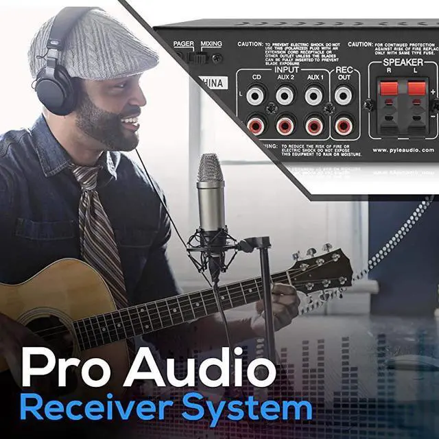 Alt view image 4 of 6 - FOR-Home Audio Power Amplifier System 2X120W Mini Dual Channel Mixer Sound Stereo Receiver Box w RCA AUX Mic Input For Amplified Speakers PA CD Player Theater Studio Use  PTA4