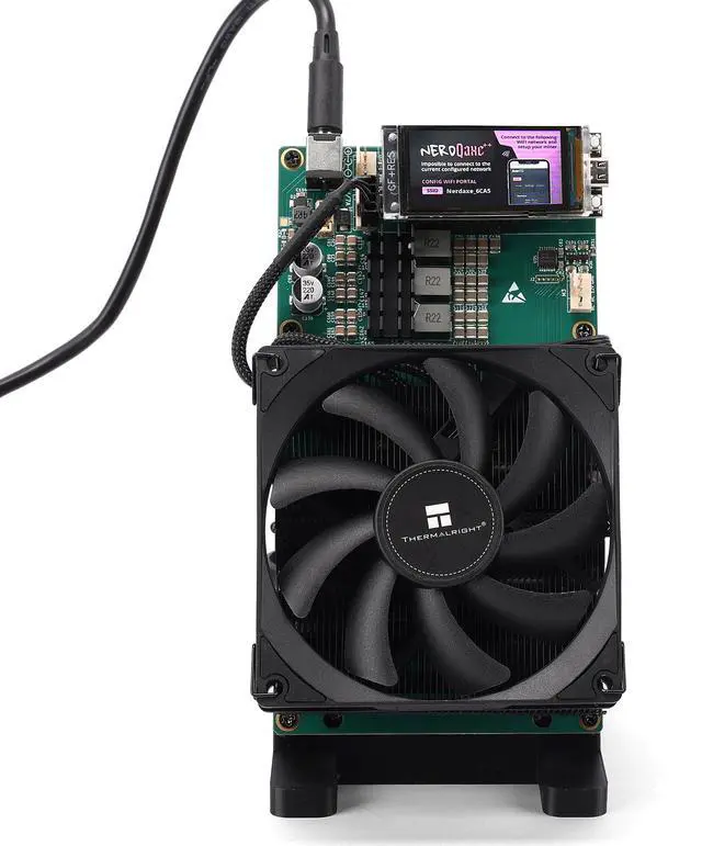 Stellapex Bitcoin Solo Miner NerdQaxe++ 4.8TH/s Hashrate 75W Power 4 BM1370 ASIC Chips Miners Home Mining Machine Open Source for BTC, BCH, BSV Miner