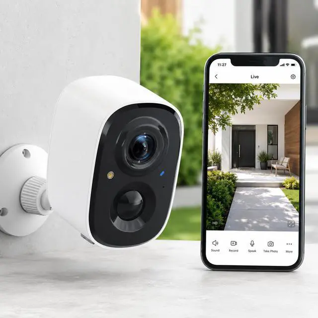 Alt view image 2 of 7 - Stellpex 2.5K Security Outdoor Camera 2.4G WiFi Battery Powered Indoor Camera Magnetic Mount Cameras for Home Security,Wireless, AI Detection, Color Night Vision, Spotlight, Siren Alarm, 2-Way Talk