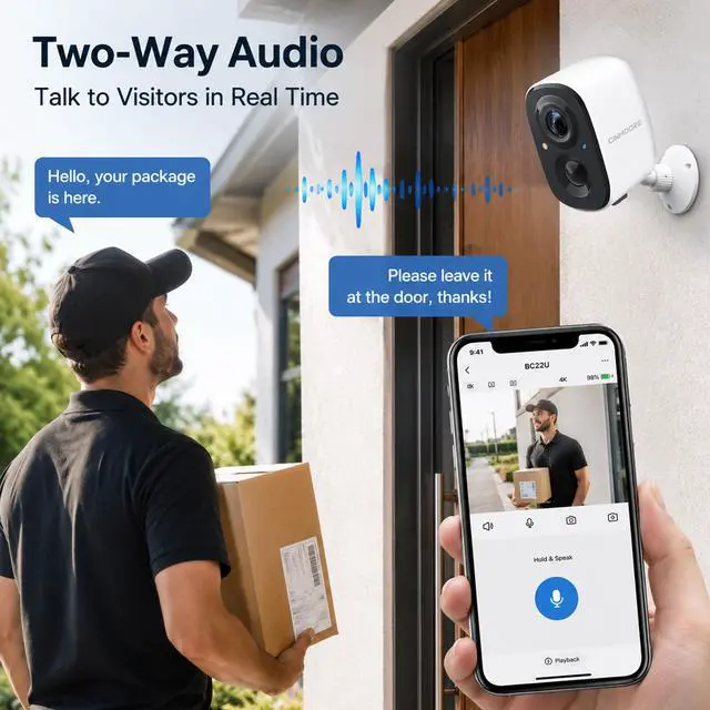 Alt view image 4 of 7 - Stellpex 2.5K Security Outdoor Camera 2.4G WiFi Battery Powered Indoor Camera Magnetic Mount Cameras for Home Security,Wireless, AI Detection, Color Night Vision, Spotlight, Siren Alarm, 2-Way Talk