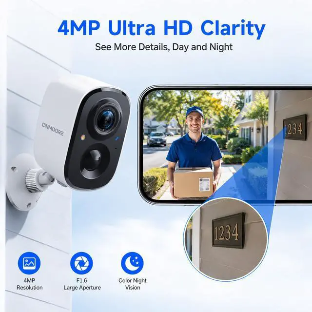 Alt view image 3 of 7 - Stellpex 2.5K Security Outdoor Camera 2.4G WiFi Battery Powered Indoor Camera Magnetic Mount Cameras for Home Security,Wireless, AI Detection, Color Night Vision, Spotlight, Siren Alarm, 2-Way Talk