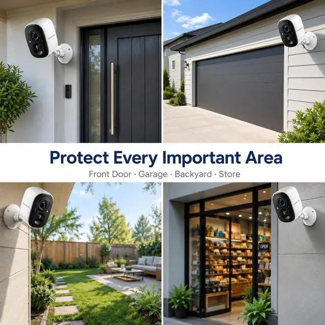 Alt view image 7 of 7 - Stellpex 2.5K Security Outdoor Camera 2.4G WiFi Battery Powered Indoor Camera Magnetic Mount Cameras for Home Security,Wireless, AI Detection, Color Night Vision, Spotlight, Siren Alarm, 2-Way Talk