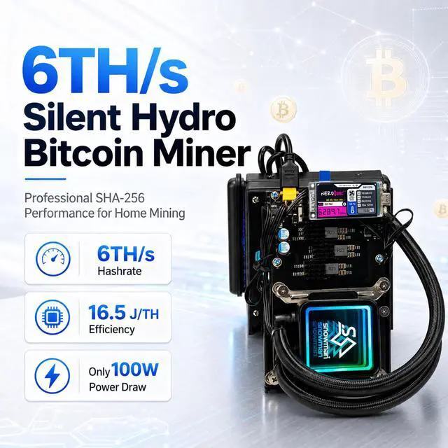 Alt view image 4 of 7 - Stellapex NerdQaxe++ Hydro Rev 6.1 Bitcoin Miner, 4X BM1370 ASIC, 6TH/s SHA-256, 100W Low Power 16.5J/TH, Hydro Water Cooling, Ultra-Quiet 25dB, 2.4G WiFi Open-Source Solo Mining Machine with PSU