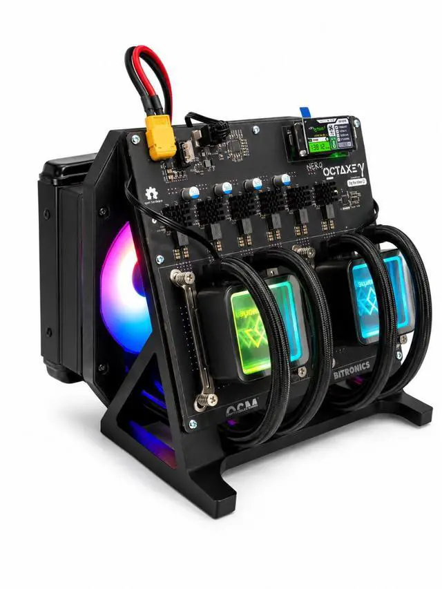 Alt view image 7 of 7 - Stellapex Bitcoin Mine NerdOCTAXE 12T-13.8T Hydro Solo Miner With 8 BM1370 ASIC Chips and 4 Fans Miners Plug-and-Play 2.4G WiFi and crypto Mining Machine Open Source for BTC, BCH, BSV Miner
