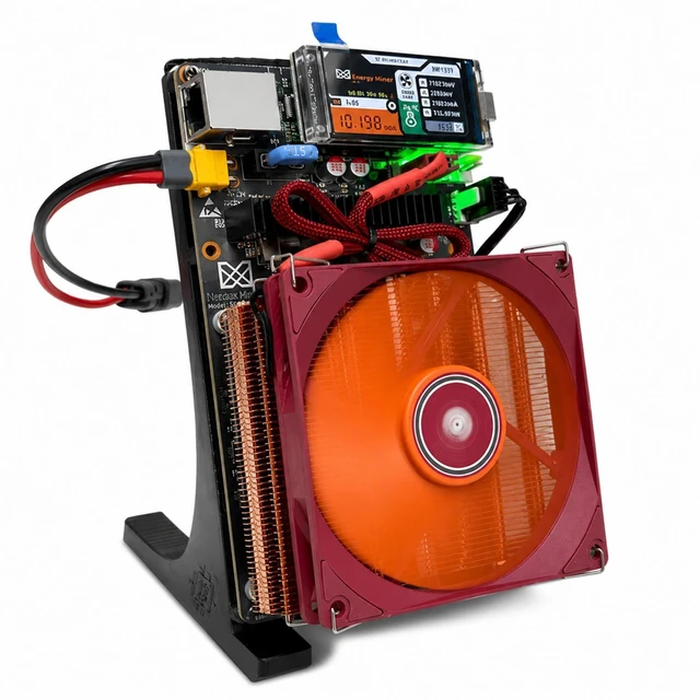 Alt view image 2 of 7 - Stellapex Nexus S1 Bitcoin ASIC Miner, 2 x BM1373 Chips,Pure copper heat sink, 10 TH/s 153W SHA-256, Dual Fan, Plug-and-Play 2.4G WiFi and crypto Mining Machine Open Source for BTC Miner