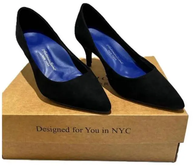 Main image of Antonia Saint NY Vicki Heels 40MM Black Ultra Suede - 10