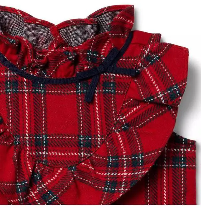 Alt view image 4 of 4 - Janie and Jack Tartan Ruffle Peplum Top - 8