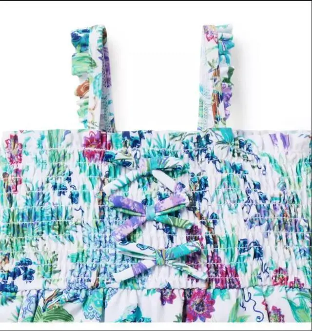 Alt view image 2 of 3 - Janie and Jack Baby Recycled Floral Smocked Swimsuit - 6 to 12 month