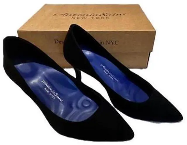 Alt view image 6 of 7 - Antonia Saint NY Vicki Heels 60MM Black Ultra Suede - 11