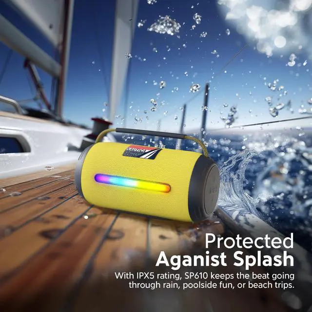 Alt view image 4 of 6 - Nautica Urban SP610 True Wireless Outdoor Speaker, Portable IP5 Splash-Proof Bluetooth Speaker, Perfect for Camping, Beach, Backyard & Travel
