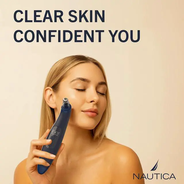 Alt view image 2 of 6 - Nautica PC250 Blackhead Remover Vacuum Pore Extractor Black Head Remover for Face&Nose with 3 Adjustable Suction Levels