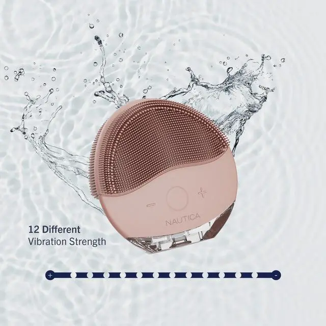 Alt view image 4 of 6 - Nautica Skin Care Sonic Facial Cleansing Brush ? Waterproof, Silicone, Rechargeable Vibrating Face Scrubber for Men & Women ? PC110