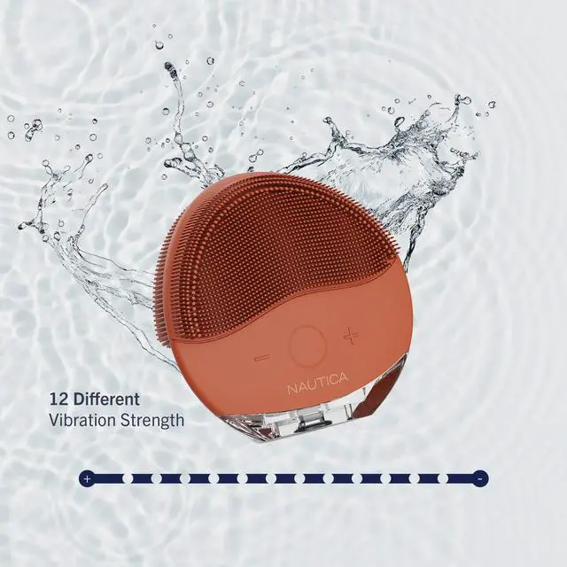 Alt view image 6 of 6 - Nautica Skin Care Sonic Facial Cleansing Brush ? Waterproof, Silicone, Rechargeable Vibrating Face Scrubber for Men & Women ? PC110