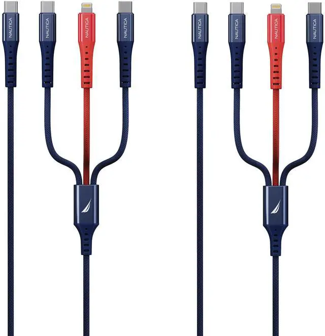 Alt view image 6 of 6 - Nautica 3 In 1 USB-C to Lightning + Type-C + Type-C Charging Cable CB630 (24W) ( C / C-L-C )