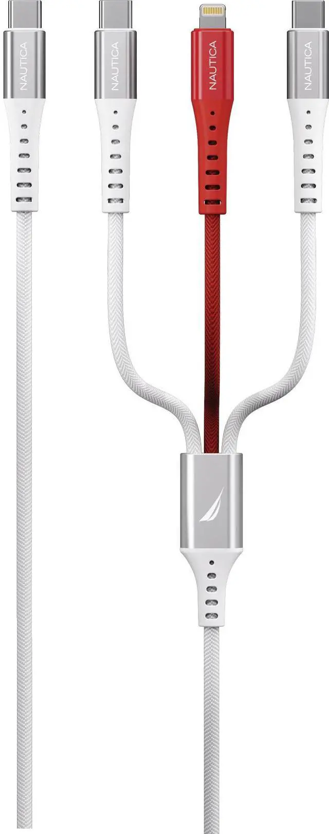 Alt view image 4 of 6 - Nautica 3 In 1 USB-C to Lightning + Type-C + Type-C Charging Cable CB630 (24W) ( C / C-L-C )