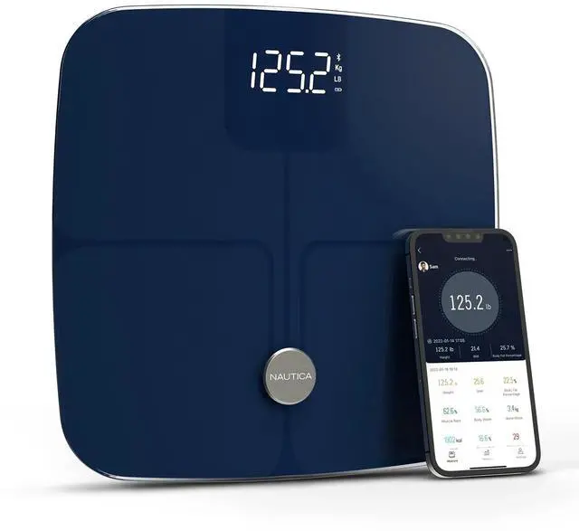 Main image of Nautica Body Tracker Plus Digital Scale for Body Weight, Bluetooth-Enabled Smart Scale with BMI, Body Fat, Muscle Mass Tracking & More