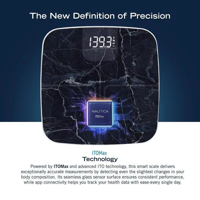 Alt view image 6 of 7 - Nautica Body Tracker Plus Digital Scale for Body Weight, Bluetooth-Enabled Smart Scale with BMI, Body Fat, Muscle Mass Tracking & More