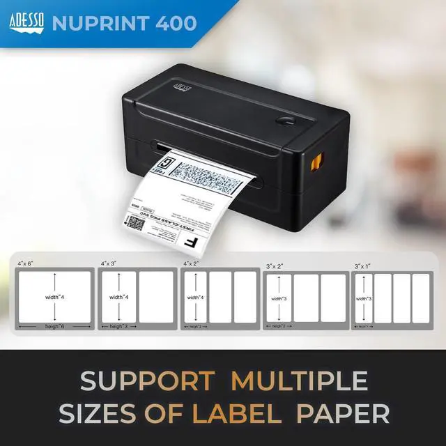 Alt view image 4 of 7 - Adesso NuPrint 400 USB Thermal Shipping Label Printer  4x6 Thermal Paper, Label Printing, 1D & 2D Barcode Printing, Easy Paper Loading, Auto Paper Recognition