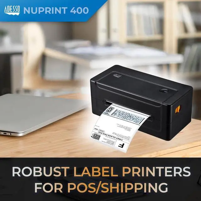 Alt view image 7 of 7 - Adesso NuPrint 400 USB Thermal Shipping Label Printer  4x6 Thermal Paper, Label Printing, 1D & 2D Barcode Printing, Easy Paper Loading, Auto Paper Recognition