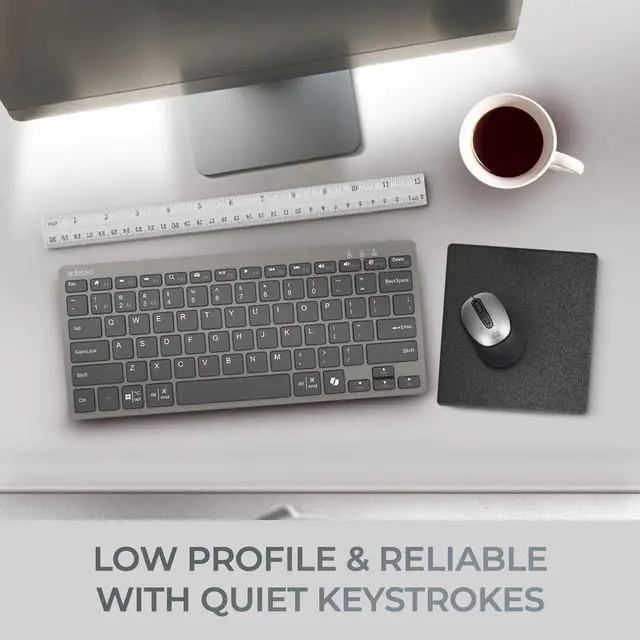 Alt view image 20 of 20 - Adesso Multi OS Bluetooth Scissor Switch Keyboard w/CoPilot AI Hotkey WKB-7000