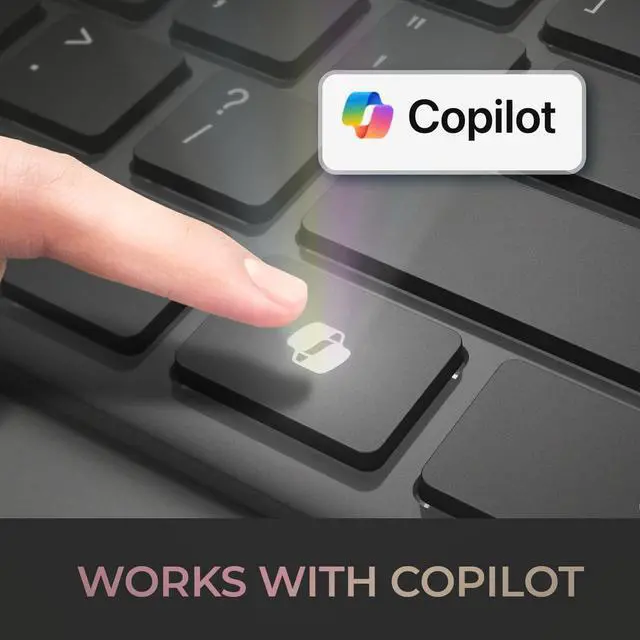 Alt view image 19 of 20 - Adesso Multi OS Bluetooth Scissor Switch Keyboard w/CoPilot AI Hotkey WKB-7000