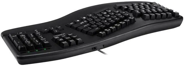 Alt view image 16 of 20 - Adesso EasyTouch 150 Ergonomic Wired Mechanical Keyboard with Cherry MX Brown Switches, Integrated Palm Rest, Dedicated CoPilot AI Hotkey, Full-Sized Layout with Numeric Pad for Comfortable Typing