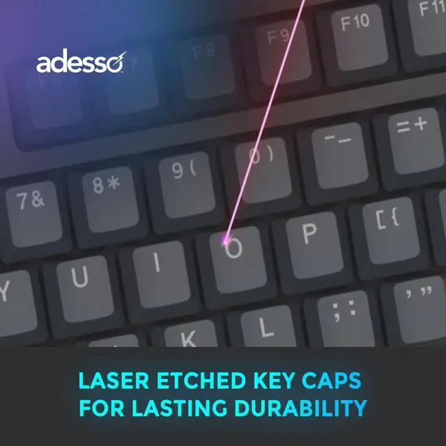 Alt view image 18 of 20 - Adesso EasyTouch 150 Ergonomic Wired Mechanical Keyboard with Cherry MX Brown Switches, Integrated Palm Rest, Dedicated CoPilot AI Hotkey, Full-Sized Layout with Numeric Pad for Comfortable Typing