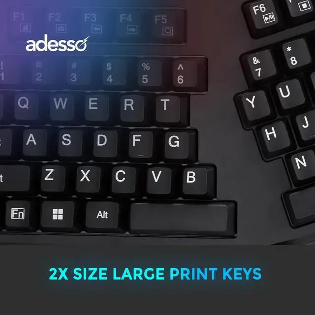 Alt view image 20 of 20 - Adesso EasyTouch 150 Ergonomic Wired Mechanical Keyboard with Cherry MX Brown Switches, Integrated Palm Rest, Dedicated CoPilot AI Hotkey, Full-Sized Layout with Numeric Pad for Comfortable Typing
