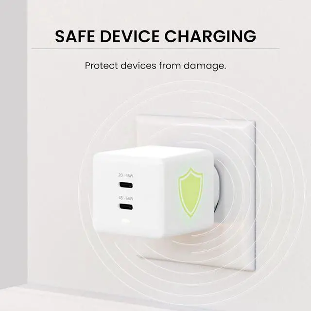 Alt view image 7 of 7 - JOURNEY Blitz 65W, 2 Port GaN-|| Charger, USB-C Fast Charging Block, Compact and Portable Wall Charger with USB-C to USB-C Cable (1.5 m), 2 Devices 1 Charger for All Smartphones, Tablets and Laptops